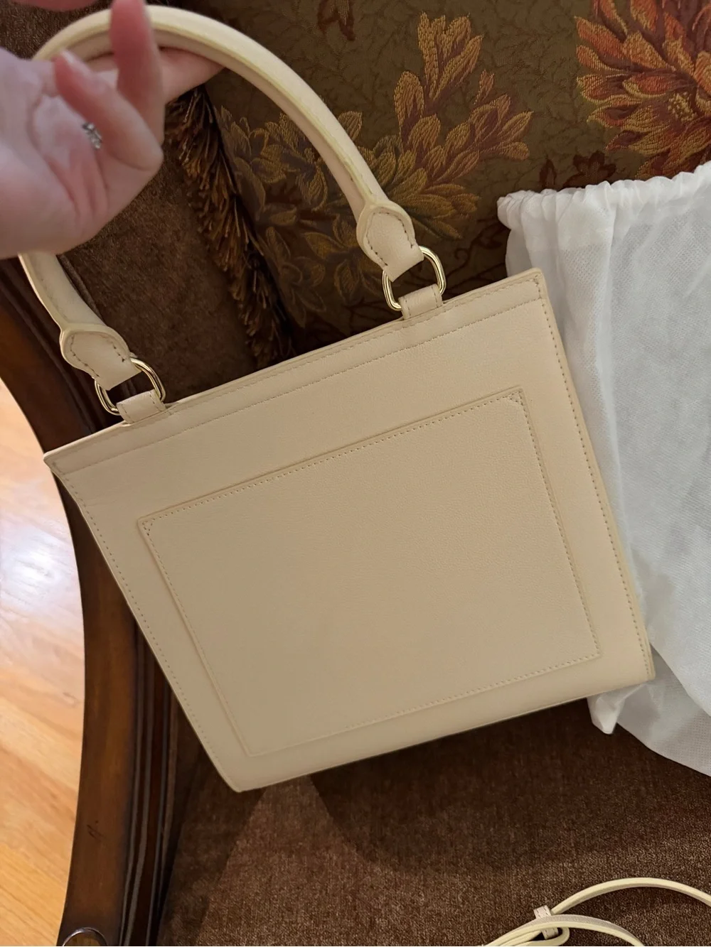 Modern Picnic The Luncher Insulated Vegan Leather Handbag Cream Ivory